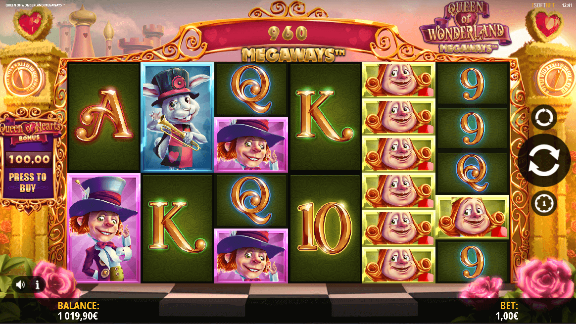 Queen of Wonderland Megaways Игровой процесс